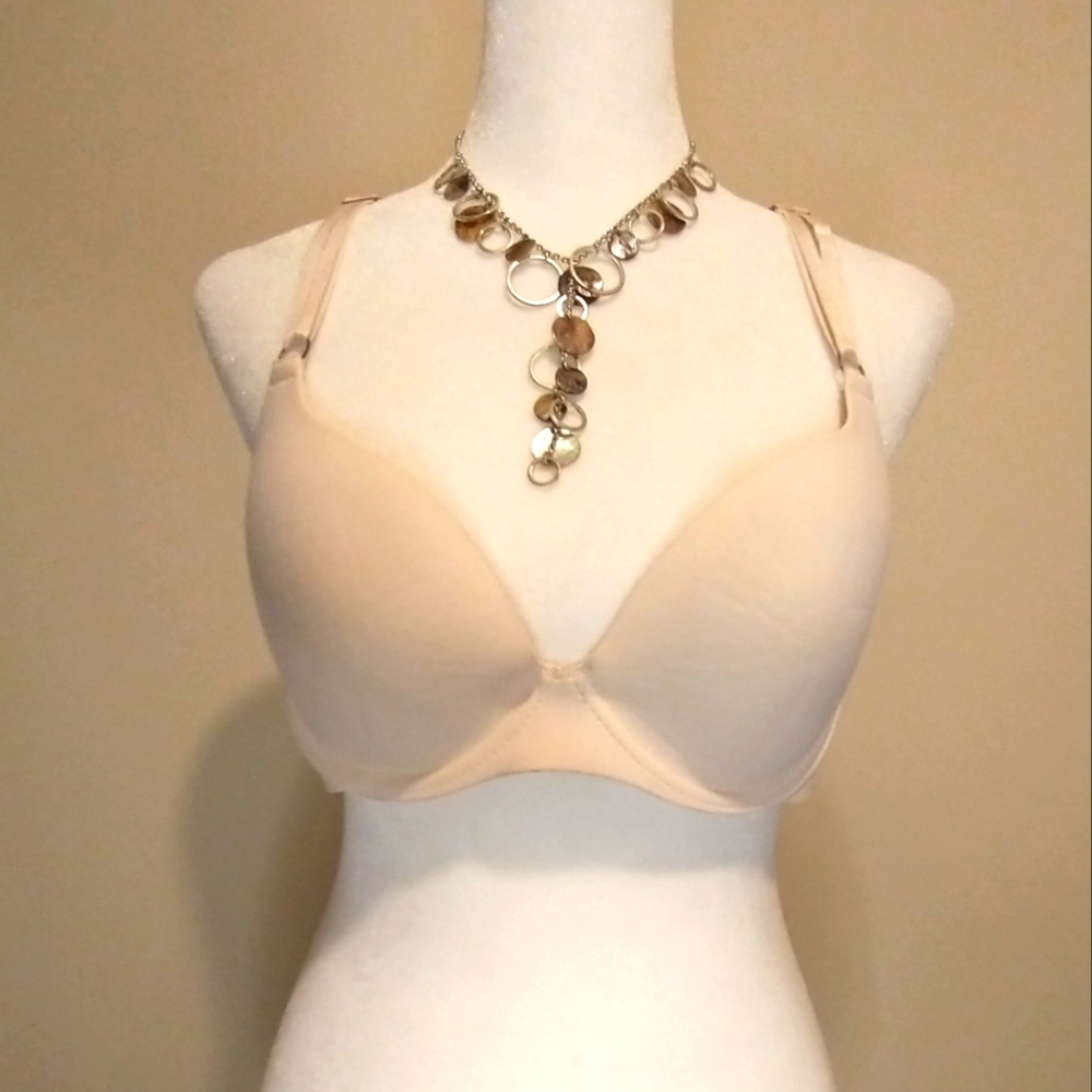 Danskin Intimates Stylish Cream Bra with Gold Detail